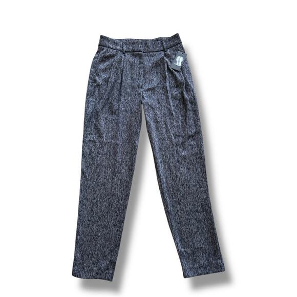 Vince Camuto Black Tweed Trouser Pants Pleated Tapered Leg New With Tags 2 - Picture 2 of 8